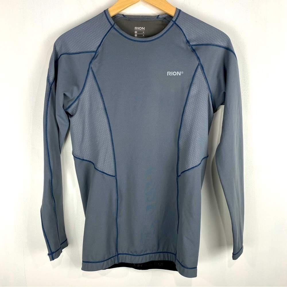 Rion Men's Stretchy Compression Long Sleeve Shirt Top‎ Gray Size Medium (NWT)